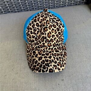 C.C, Leopard/Turquoise, Mesh, Hat